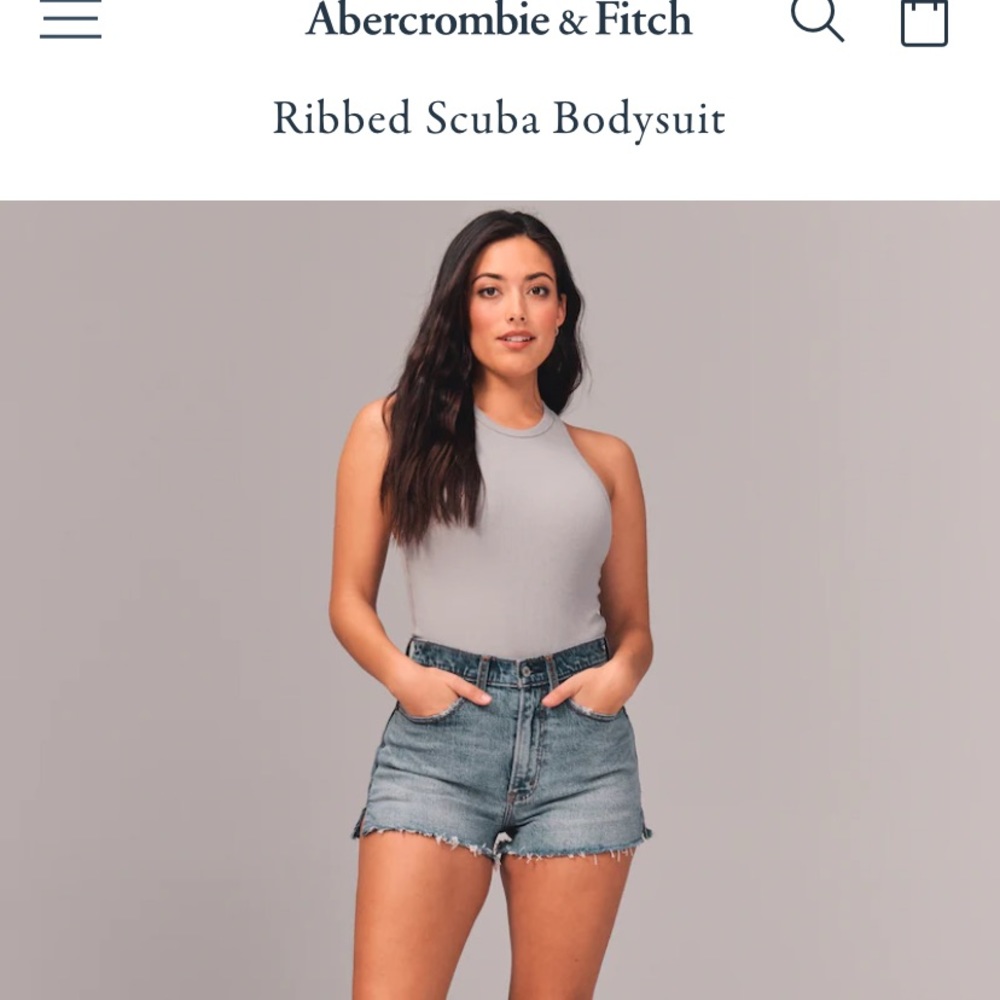 Gray Ribbed scuba bodysuit size small